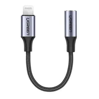 UGREEN CABLE LIGHTNING VERS JACK 3.5/TRESSE/10CM/NOIR 