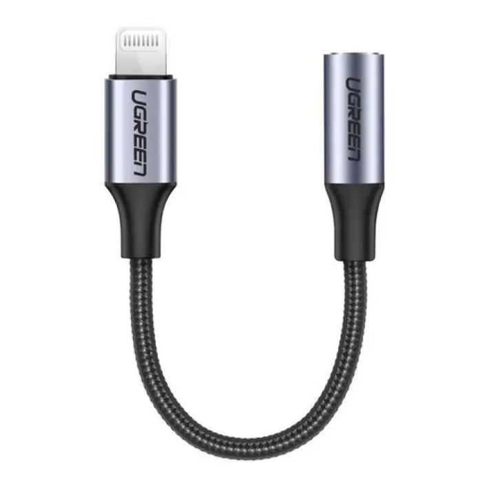 UGREEN CABLE LIGHTNING VERS JACK 3.5/TRESSE/10CM/NOIR 