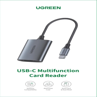 UGREEN LECTEUR USB-C VERS CARTES SD/MICROSD/512G/GRIS 