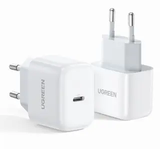 UGREEN MINI CHARGEUR RAPIDE SECTEUR USB-C/1PORT/20W/BLANC 