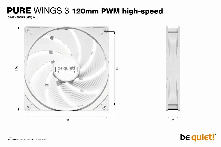 BE QUIET! PURE WINGS 3 120MM PWM HIGH-SPEED BLANC 