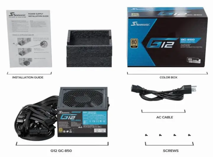 SEASONIC ATX 850W 80+ GOLD - G12 GC-850 - SSP-850RT2 