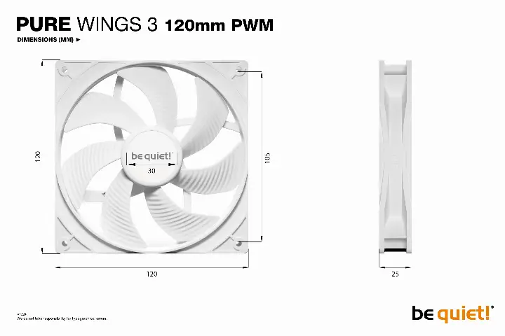 BE QUIET! PURE WINGS 3 120MM PWM BLANC 