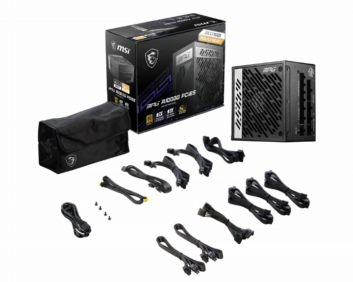 MSI ATX 1000W - 80+ GOLD - MPG A1000GS PCIE5 NOIR 
