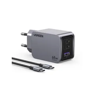 UGREEN CHARGEUR RAPIDE 65W PD 3 PORTS + CABLE USB-C > USB-C*25871 