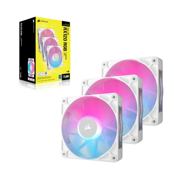 CORSAIR ICUE LINK RX120 RGB TRIPLE KIT - BLANC 