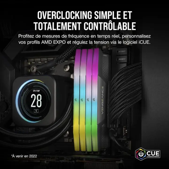 CORSAIR CMH32GX5M2B6000C38 RGB (2X16GO DDR5 6000 PC48000) 