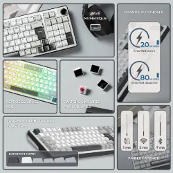 THE G-LAB KEYZ ELITE 400 RGB TRIPLE MODE - BLANC/GRIS 