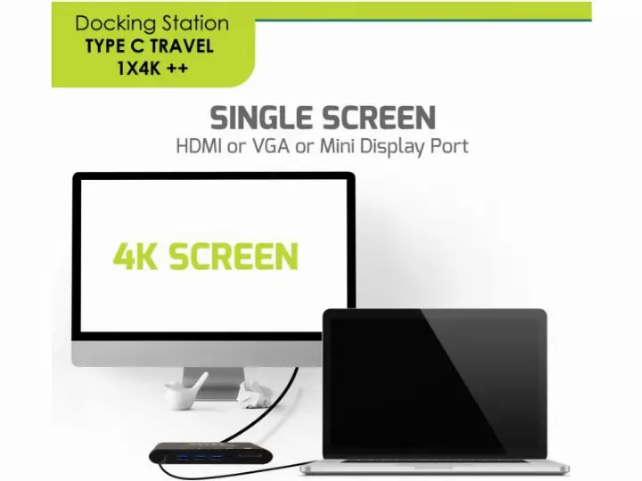 PORT CONNECT TRAVEL DOCKING STATION TYPE C 4K++ 