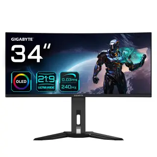 GIGABYTE 34 CURVE OLED UWQHD 240HZ/0.03MS/USB-C/HP 