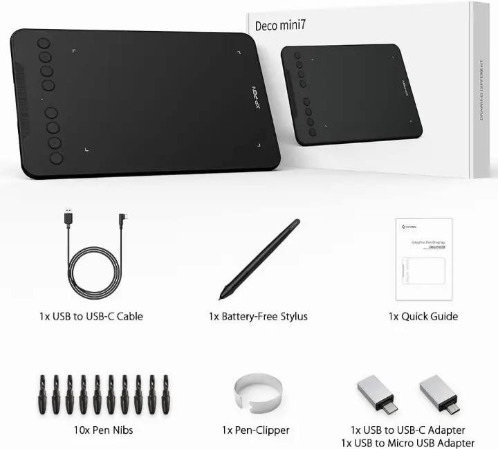 XPPEN DECO MINI7 V2 5080LPI/7/NOIR 