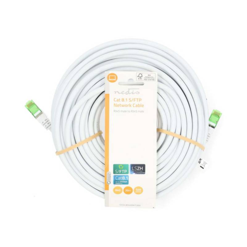 NEDIS CABLE RJ45 CAT8.1 S/FTP MALE/MALE - 20M - BLANC 