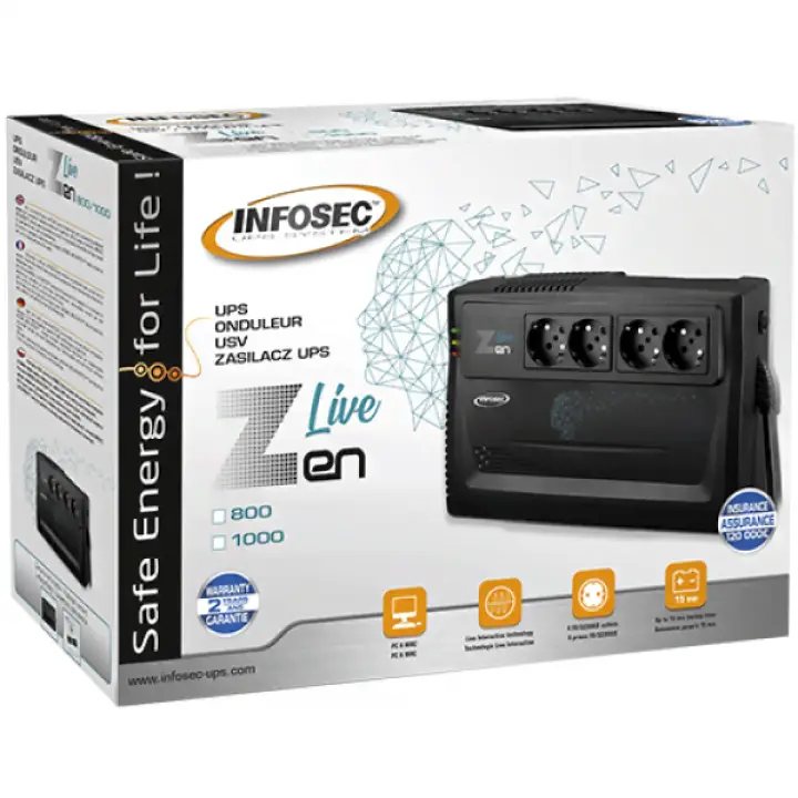 INFOSEC ZEN LIVE 1000VA - 4 PR