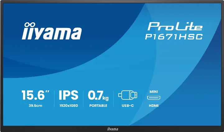 IIYAMA P1671HSC-B1 15.6 PORTABLE FHD/IPS/USB-C/HP/HOUSSE 