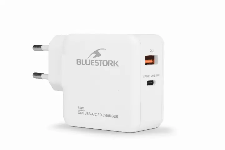 BLUESTORK GAN TECH 65W - USB-C/A - BLANC 