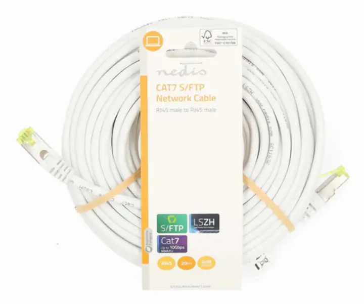 NEDIS CABLE RJ45 CAT7 S/FTP MALE/MALE - 0.50M - BLANC 