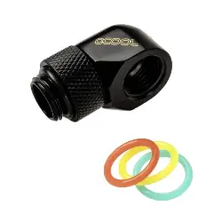 ALPHACOOL FITTING COUDE ROTATIF 90 NOIR - 14MM 