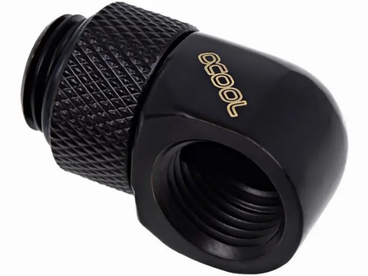 ALPHACOOL FITTING COUDE ROTATIF 90 NOIR - 14MM 