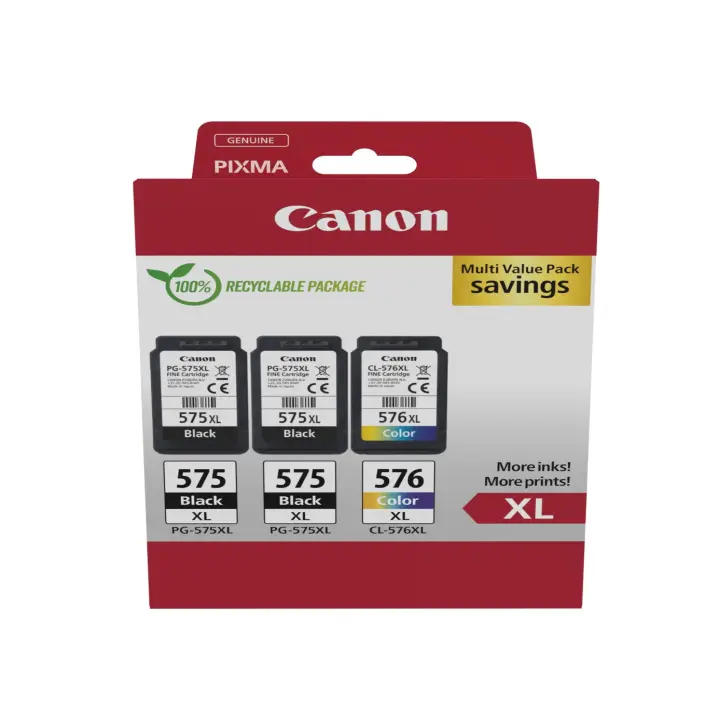 CANON PACK DE 3 CARTOUCHES - PG-575XLX2/CL-576XL 