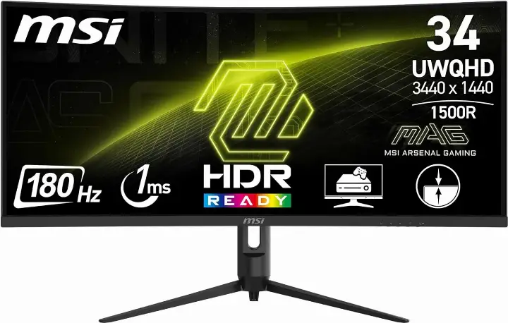 MSI MAG 34CURVE UWQHD/180HZ/VA/4MS/ADAPTIVESYNC# 