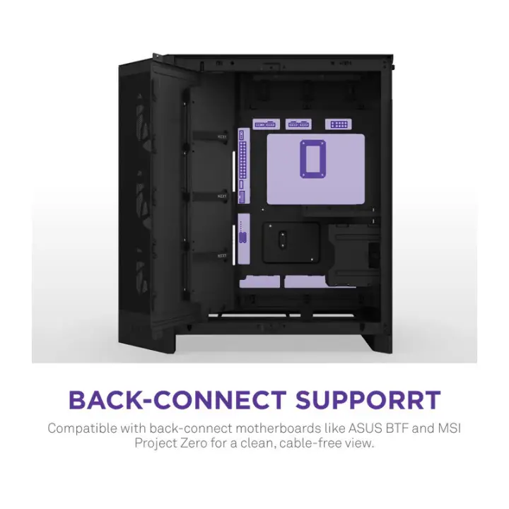 NZXT H9 FLOW RGB (CM-H92FB-R1) DUAL-CHAMBER MID-TOWER CASE W/ RGB FANS - 