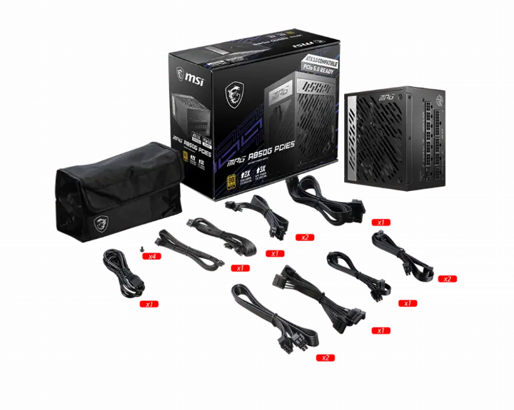 MSI ATX 850W - 80+ GOLD - MPG A850GS PCIE5 NOIR 