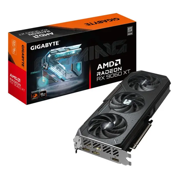 GIGABYTE RADEON RX 9060 XT GAMING 8G CARTE GRAPHIQUE - 8GB GDDR6. 128BIT. PCI-E 5.0. 3130 MHZ FREQUENCE DU C?UR. 2 X DISPLAYPORT