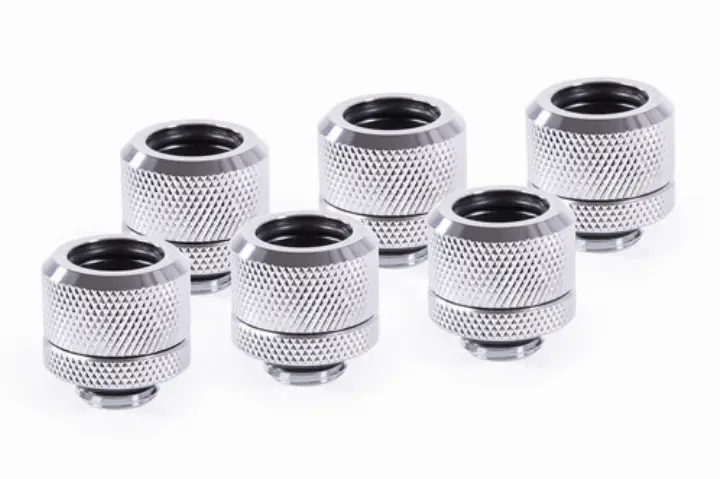 ALPHACOOL PACK DE 6 FITTING POUR TUBE RIGIDE ARGENT 14MM 