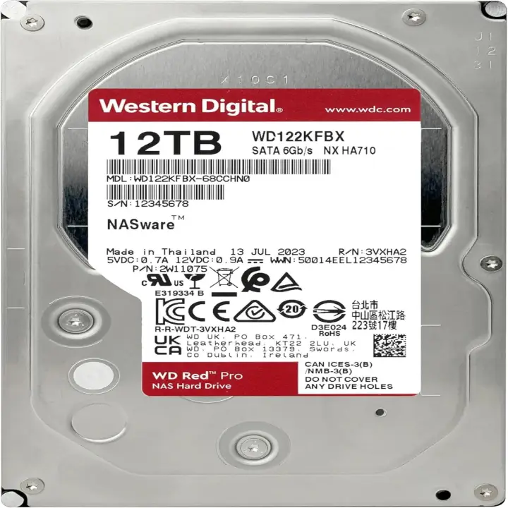 WESTERN DIGITAL HDD RED PRO 12TO 3.5 - WD122KFBX 
