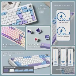 THE G-LAB KEYZ ELITE 400 RGB TRIPLE MODE - BLANC/BLEU 