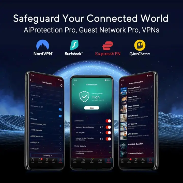 ASUS ROG RAPTURE GT-BE19000 ROUTEUR SANS FIL MULTI-GIGABIT ETHERNET TRI-BANDE (2.4 GHZ / 5 GHZ / 6 GHZ) NOIR. ROUGE 