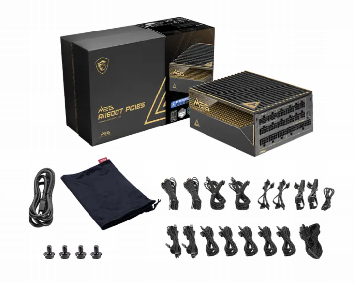 MSI ATX 1600W - 80+ TITANIUM - MEG AI1600T PCIE5 NOIR 