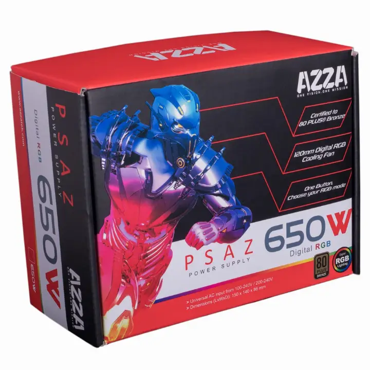 AZZA ATX 650W - 80+ BRONZE - PSAZ-650W ARGB 