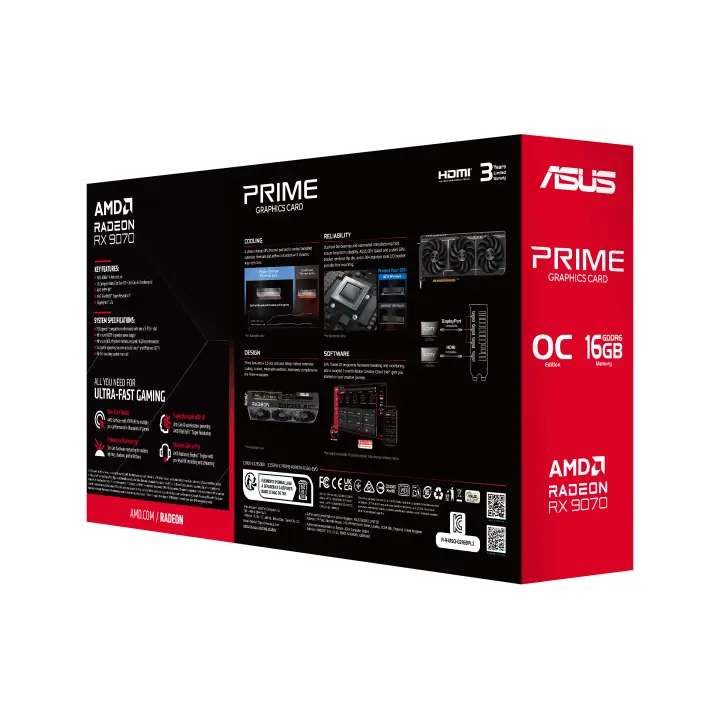 ASUS PRIME RADEON RX 9070 EVO OC EDITION 16GB GDDR6 