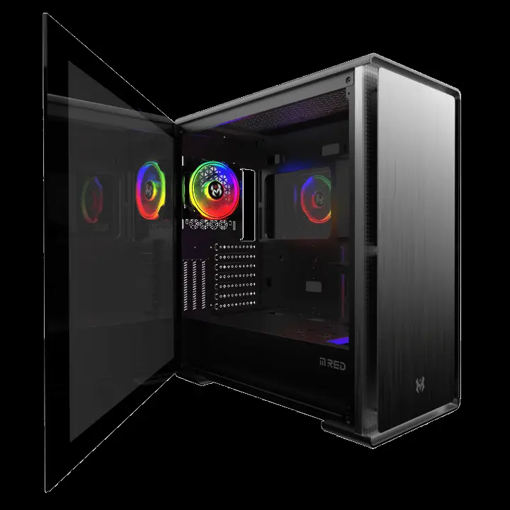 M.RED IRON GLASS - MT/SANS ALIM/E-ATX 