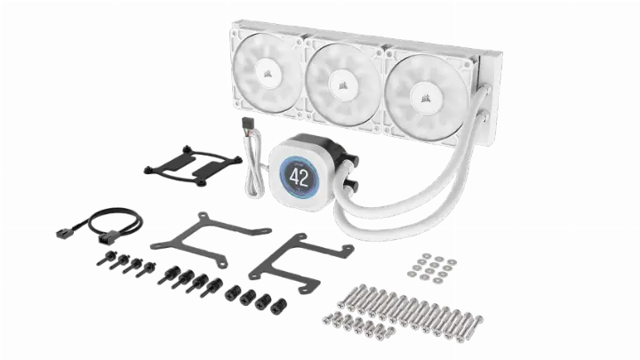 CORSAIR NAUTILUS 360 RS LCD - 360MM - BLANC 