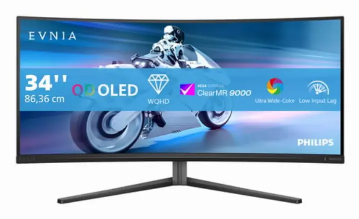 PHILIPS EVNIA 34 CURVE QD-OLED WQHD 175HZ/0.03MS/AMBIGLOW 