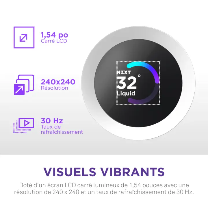 NZXT KRAKEN PLUS 240 RGB - 240MM - BLANC 