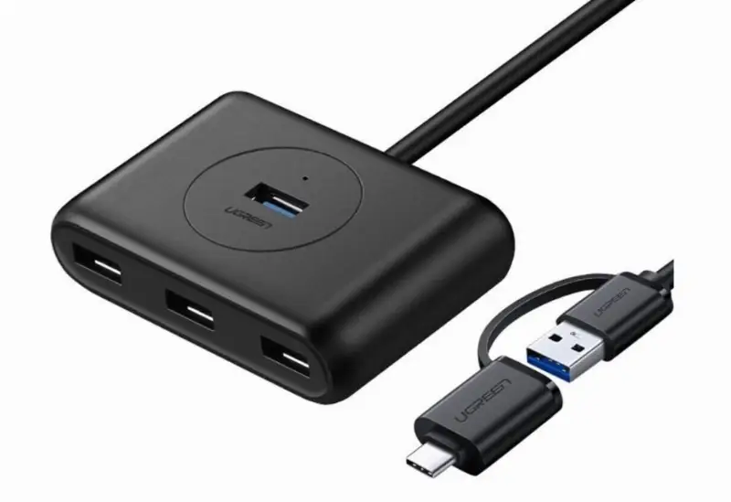 UGREEN HUB 4 PORTS USB-A ET USB-C VERS 4XUSB-A/1M/NOIR 