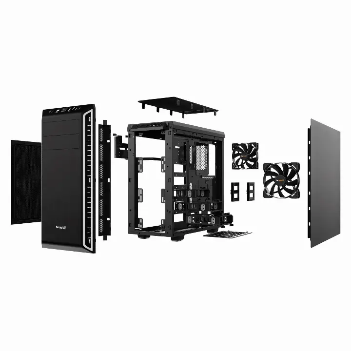 be quiet! Pure Base 600 Midi Tower Noir, Argent