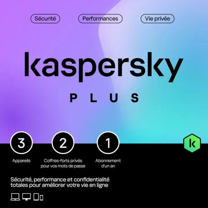 KASPERSKY ANTIVIRUS PLUS BOITE - 1 AN / 3 PC 