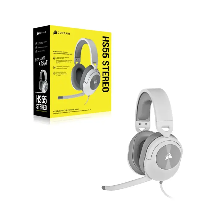 CORSAIR HS55 STEREO - BLANC/FILAIRE 