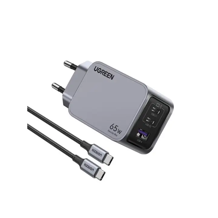 UGREEN CHARGEUR RAPIDE 65W PD 3 PORTS + CABLE USB-C > USB-C*25871 