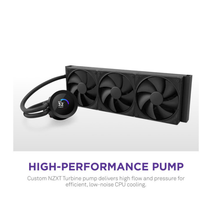 NZXT KRAKEN PLUS 360 PROCESSEUR REFROIDISSEUR DE LIQUIDE TOUT-EN-UN 12 CM NOIR 