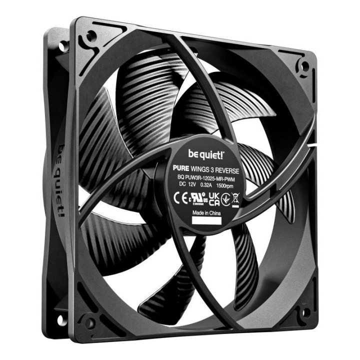 BE QUIET! LIGHT WINGS 120 MM PWM REVERSE BLACK | VENTILATEUR PC REVERSE BLANC | PACK DE 3 