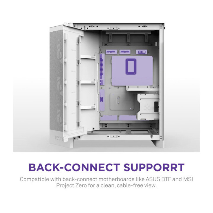 NZXT H9 FLOW RGB BLANC - MT/SANS ALIM/E-ATX 