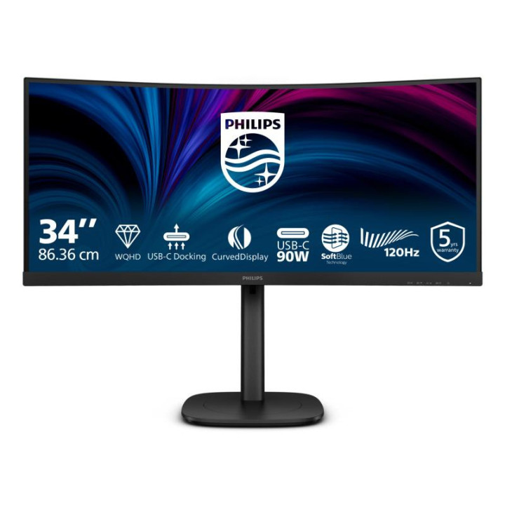 PHILIPS 3000 SERIES 34B2U3600C/00 ECRAN PLAT DE PC 86.4 CM (34) 3440 X 1440 PIXELS WIDE QUAD HD LCD NOIR 