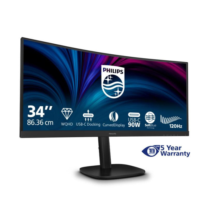 PHILIPS 3000 SERIES 34B2U3600C/00 ECRAN PLAT DE PC 86.4 CM (34) 3440 X 1440 PIXELS WIDE QUAD HD LCD NOIR 