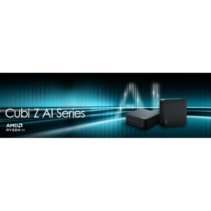 MSI CUBI Z AI 8M AMD RYZEN 5 8645HS BAREBONE 0.9L SIZED PC NOIR AMD SOC 4.3 GHZ HAUT-PARLEURS INTEGRES 