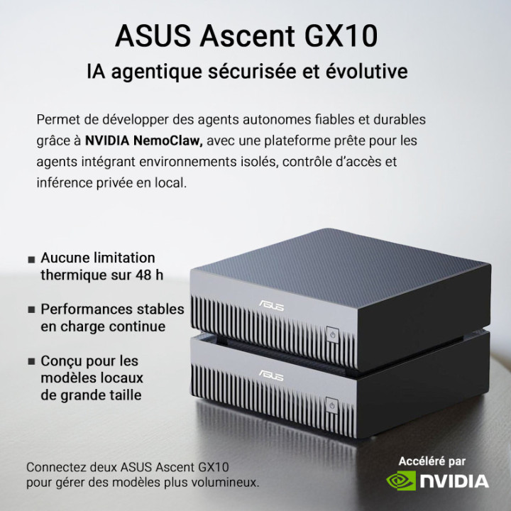 ASUS ASCENT GX10 GX10-GG0003BN GB10 128 GO LPDDR5X-SDRAM MINI PC GRIS 